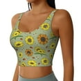 thumbnail image 2 of Fuzoiu Sage Green With Sunflowers Print Women's Sports Vest,U-Back Sports Tank,Gym Vests,Athletic Sleeveless Shirts,Exercise Undershirts,Yoga, Gym, and Dance Wear-Medium, 2 of 8