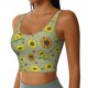 thumbnail image 2 of Balery Sage Green With Sunflowers Sujetadores deportivos con espalda cruzada para mujer, acolchados, sin costuras, de alto impacto, ideales para yoga, gimnasio, entrenamiento y fitness.-, 2 of 8