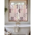 thumbnail image 4 of Boho Spring Floral Bathroom Window Curtain, Vintage Flowers Patchwork Plaid Pink Light Filtering Coffee Kitchen Curtains, Bedroom Living Room Curtains 2 Panel 84"x45", 4 of 6