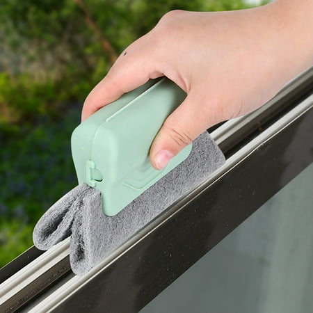 

FY24 Spring Cleaning and Home Refresh WJSXC Removable Window Slot Space Cleaning Brush Groove Brush Window Sill Blind Corner Door And Window Cleaning Tool Green