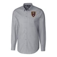 thumbnail image 2 of Men's-Cutter & Buck  Charcoal Real Salt Lake Stretch Oxford Stripe Tri-Blend Long Sleeve Button-Down Shirt, 2 of 3