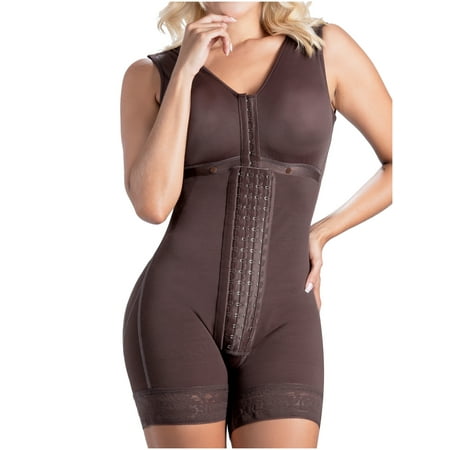 

SONRYSE Faja Colombiana Reductora Moldeadora Postpartum Slimming Girdle Stage 2 Tummy Control BBL Shapewear for Woman Faja Quirúrgicas de Mujer Chocolate L