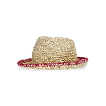 No Boundaries Straw Fedora, Women's, Pink