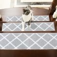 thumbnail image 5 of Edging Stair Treads Non-Slip Carpet Mat 28inX9in Indoor Stair Runners for Wooden Steps, Stair Rugs for Kids and Dogs, 100% Polyester TPE Backing 15pcs, 5 of 7