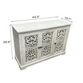 thumbnail image 4 of Antique White Vintage Accent Cabinet with 3 Carving Doors - Multi-Purpose Buffet Server Console for Home Storage, 4 of 10