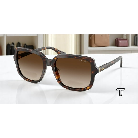 RALPH RA5333U 500313 Shiny Dark Havana Brown Gradient 56 mm Women's Sunglasses