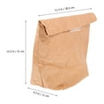 thumbnail image 2 of SEWACC 1Pc Foldable Brown Kraft Paper Bag for Lunch Storage and Snack Holder, 2 of 5