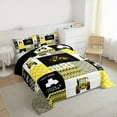 thumbnail image 3 of Manfei Yellow Farm Tractor King Size Comforter Sets,Country Farmhouse Lodge Bedding Comforter Set,Patchwork Geometric Checkered Bedding Set For Teens,Microfiber Bedroom Decor Reversible,3 Pieces, 3 of 8