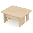 thumbnail image 1 of Gymax Ensemble de 2 Tables Basses Modulaires en L Tables de Centre pour Maison Bureau Appartement Naturel, 1 of 10