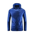thumbnail image 3 of Sun Protection Jackets for Mens Big and Tall Hooded Long Sleeve Lightweight Windbreaker Summer Casual Outdoor Hiking Sweatshirt with Pockets Gifts for Men Blue M, 3 of 6