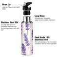 thumbnail image 3 of Yayeee 33oz Insulated Water Bottle Double Wall Stainless Steel with Flip Straw Lid, Lavender Pattern, 3 of 7