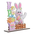 thumbnail image 4 of OFFIGAM Easter Wooden Decoration Sign with Multi-Color Bunny and Figurines for Spring Holiday Tabletop Decor, 4 of 11