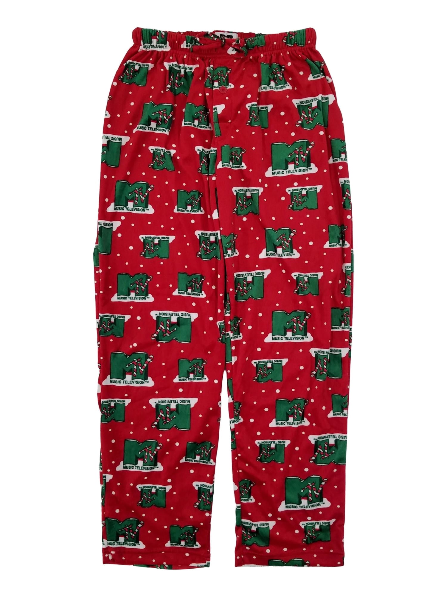 MTV - MTV Mens Red Christmas Microfleece Lounge Pant Sleep Pants Pajama ...
