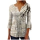 thumbnail image 2 of ICHUANYI Clearance Women Fashion Printed Casual V-Neck Short Sleeve Loose T-Shirt Blouse Tops(Beige, L) ICHUANYI WER2023080912444, 2 of 5