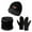 Black, variant on Glisme Warm 3 Piece Hat Gloves Scarf And Thermal Cycling Screen Knitted Hat For Cycling Skiing Black