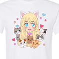 thumbnail image 4 of Inktastic Neko Anime Girl with Kittens T-Shirt, 4 of 5
