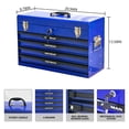 thumbnail image 3 of FFZ 20 inch Steel Portable Tool Box Drawers Storage Organizer Metal Lock Closure Powder-Coated Cabinet Blue, 3 of 12