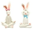 thumbnail image 2 of 2pcs Resin Meditation Yoga Bunny Statues - Ideal Zen Rabbit Figurines for Home, Office & Garden Decor, 2 of 5