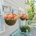 thumbnail image 2 of Artificial Fake Flowers, 6 Bundles Daisy Mums Flowers Outdoor UV Resistant No Fade Greenery Shrubs Plants Indoor Outside Hanging Planter Home Wedding Office DIY Garden Porch Décor (Orange Yellow), 2 of 4