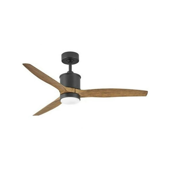 52 inch 3-Blade Ceiling Fan with Light Kit-Matte Black Finish-Koa Blade Color Bailey Street Home 81-Bel-4243641