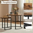 thumbnail image 6 of Yaheetech Nesting Coffee Table with Round Wooden Tabletop, Rustic Brown, 6 of 9