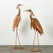 42.25"H Sullivans Copper Garden Crane Figurines Set of 2, Brown