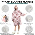 thumbnail image 5 of Wearable Oversized Blanket,Pink Cow Strawberry Pattern Wearable Blanket Hoodie for Adults,Cozy Hooded Blankets with Super Pockets,Super Warm Fuzzy Pullover for Women & Men, 5 of 6