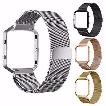 For Fitbit Blaze Track Smart Watch Magnetic Milanese Stainless Steel Wrist Band Link Stailess steel +