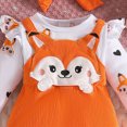 thumbnail image 6 of TOWED22 Baby Girl Clothes Romper Ruffled Long Sleeve Love Fall Winter Outfits with Bow Headband 0-18 Months,Orange,0-3 M, 6 of 6