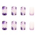 thumbnail image 5 of Fofosbeauty 24 pcs Square False Nails, Press-on Nails Designs 2022, French Purple Daisy, 5 of 8