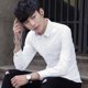 thumbnail image 3 of Camisa formal de negocios de manga larga para hombre, color negro, para oficina, con botones, estética, para verano, talla XXL, 3 of 5