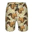 thumbnail image 4 of Wukai Retro Squirrel Print Beach Trunks with Compression Liner Swimsuit Quick Dry Beach Sports Shorts with Pocket-Medium, 4 of 8
