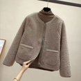 thumbnail image 1 of Manteau en Fausse Laine d'Agneau pour Femmes Automne Hiver, Grand Style, Col Rond, Tendance tzw, 1 of 1