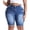 Royal Blue-965, variant on Women's Plus Size High Waisted Stretchy Jean Shorts 10" Inseam Raw Hem Denim Bermuda Shorts Royal Blue 18W
