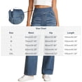 thumbnail image 3 of ClodeEU Women's High Waisted Wide Leg Straight Jeans with Side Zipper,Trendy Slimming Denim Pants C-Blue,Womens Plus M, 3 of 8