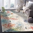 thumbnail image 5 of Area Rugs Indoor Non-Slip Rectangle Rug 4x6 Ft Summer Coastal Ocean Coral Seaweed Vintage Letter Background Rug Rubber Backing Floor Mats Non Shedding Home Decor Carpet for Entryway Living Room, 5 of 8