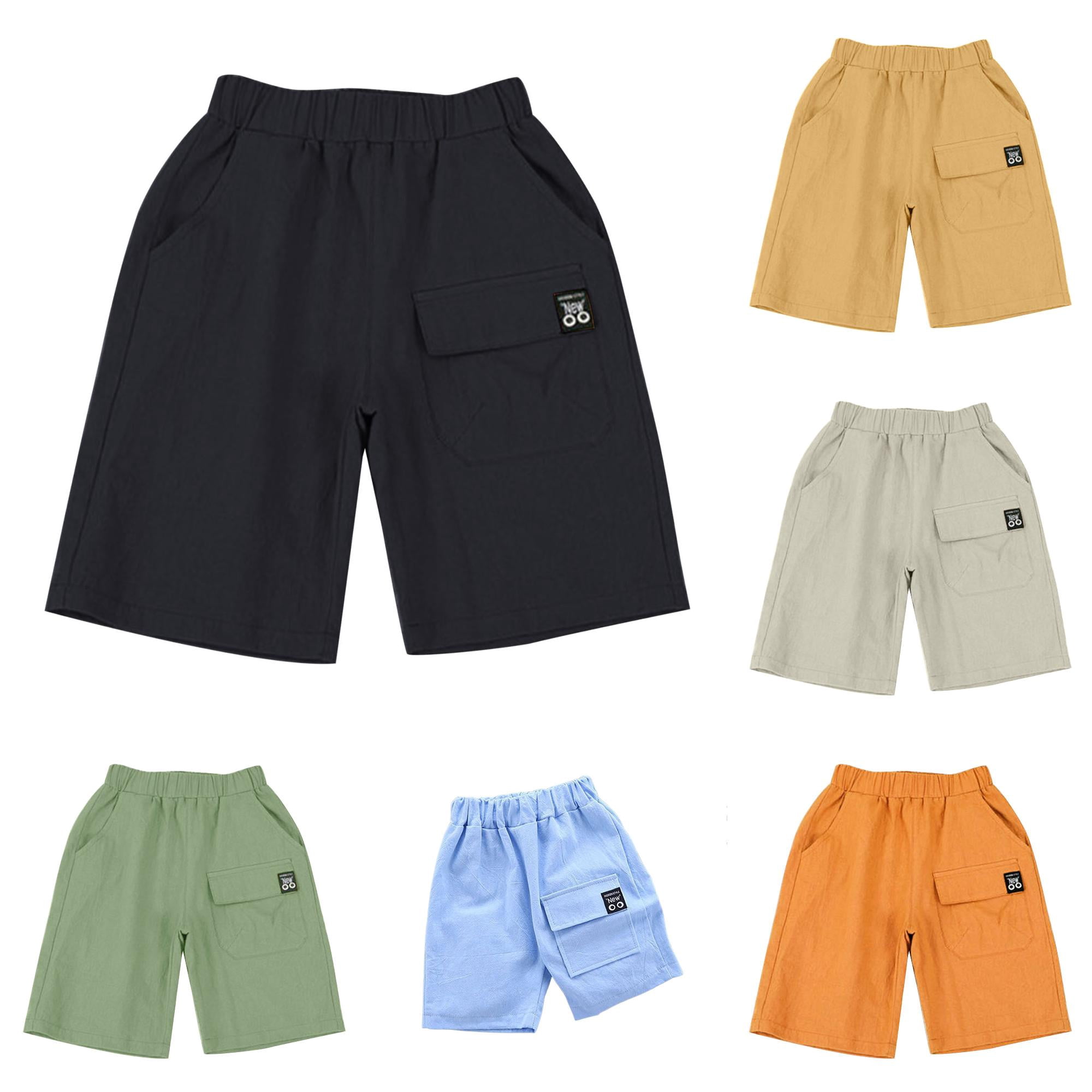 Kids Girls Boys Print Pocket Spring Summer Shorts Ruffle Clothes Summer Shorts Boys Shorts 8-9 Years