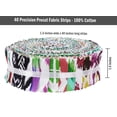 thumbnail image 6 of Soimoi 40Pcs Ikat Print Precut Fabrics Strips Roll Up 1.5 inches Cotton Jelly Rolls For Quilting - Multicolor, 6 of 9
