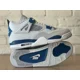 thumbnail image 1 of Ni - ke Ni - ke Air Jordan 4 Retro Military Industrial Blue Off White FV5029-141 Men Sz 3.5, 1 of 5