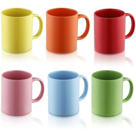 Coffee Mugs Set of 6 Pieces 12oz, Ceramic Cups with Handle for Latte, Hot Tea, Cappuccino, Mocha, Cocoa, Milk, Dishwasher Safe, Mutil Colors$$Home Decor, Kitchen, & Other