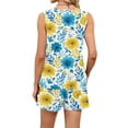 thumbnail image 5 of Iaqnaocc Two Piece Sets for Women Casual Short Sets for Women Vintage Floral Print Square Neck Tank Top and Shorts Summer Outfits Travel Outfits for Women Vacation Outfits for Women Dark Blue 3XL, 5 of 5