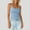 Sky Blue, variant on Women Spaghetti Strap Scoop Neck Ribbed Tank Tops Slim Fitted Cotton Camisole Basic Sleeveless Layering Shirts Featuring Slim Fit Sleeveless Camisole Beige L