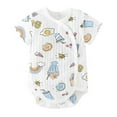 thumbnail image 2 of Nrmvnmi Baby Side Snap Romper Short Sleeve Cute Graphic Print Romper Newborn Cotton Onesie Jumpsuit For 0-24 Months, 2 of 5