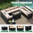 thumbnail image 2 of Clouddwell 12-Piece Patio Furniture Set With Fire Table On Sale, Black Rattan Wicker Outdoor Sectional Sofa Couch with Table Patio Conversation Set for Lawn& Backyard, Beige, 2 of 7