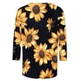thumbnail image 5 of Cavosen Womens Tops 3/4 Sleeves for Summer Sunflower Print Pullover Tees Crewneck Loose Fit Blouse Soft Vacation Trendy Shirts Beach Resort T-Shirts Athletic Outdoor L, 5 of 5