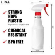 Liba Empty Spray Bottles for Cleaning, Refillable Plastic Spray Bottles, Laundry, 16 oz, 4-Pack