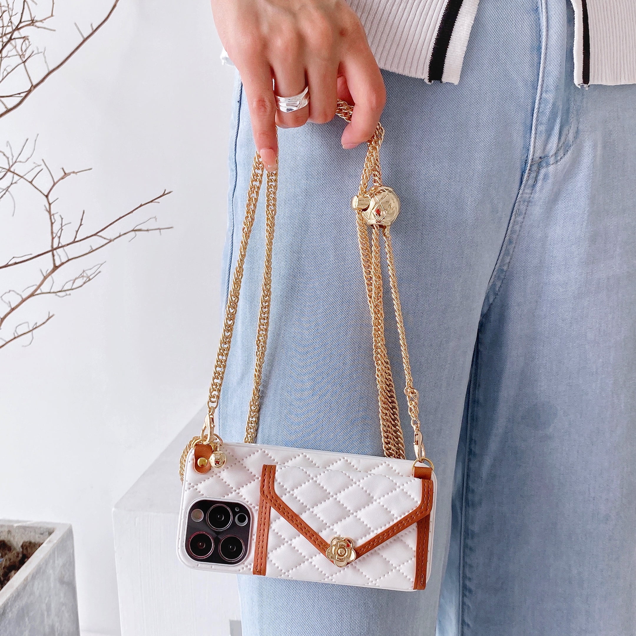 Dteck Fashion Girl Handbag Crossbody Chain Card Holder Wallet Strap Card Case
