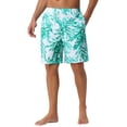 thumbnail image 4 of INSPIRE CHIC Men's Tropical Floral Print Elastic Waist Drawstring Hawaiian Summer Beach Swim Shorts 36 Green White, 4 of 5