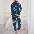 thumbnail image 5 of Junzan Friendly Smiling Sharks Print Womens Pajama Sets,Long Sleeve Button Down For Women Pjs 2 Piece, 5 of 9