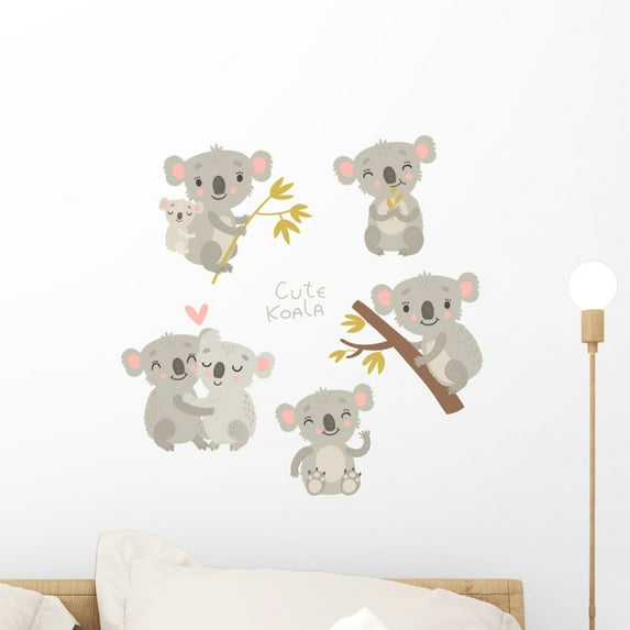 Adorable Koalas Wall Decal Sticker Set Wallmonkeys Peel and Stick Graphics (18 in W x 18 in H) WM502887